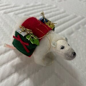 Annalee White and Green Polar Bear Ornament